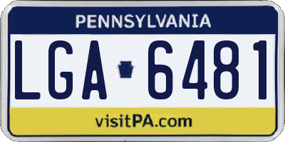 PA license plate LGA6481