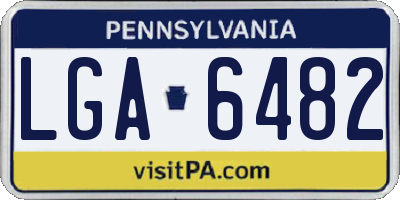 PA license plate LGA6482