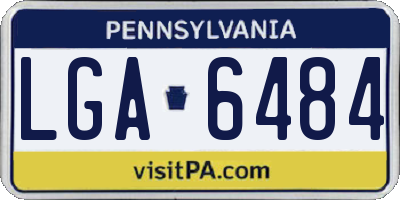 PA license plate LGA6484