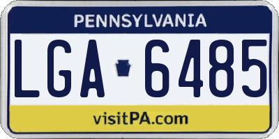 PA license plate LGA6485