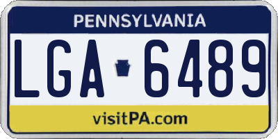 PA license plate LGA6489
