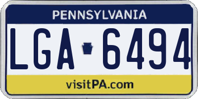 PA license plate LGA6494