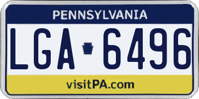 PA license plate LGA6496