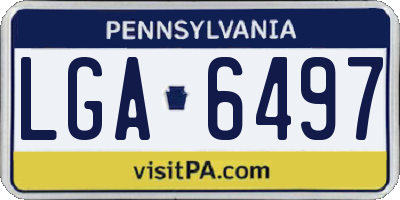 PA license plate LGA6497