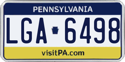 PA license plate LGA6498