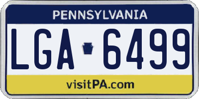 PA license plate LGA6499
