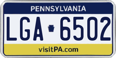 PA license plate LGA6502