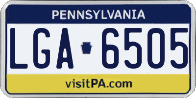 PA license plate LGA6505