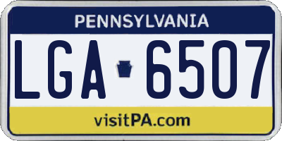 PA license plate LGA6507