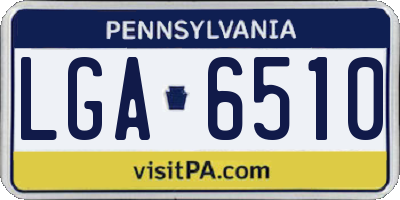 PA license plate LGA6510