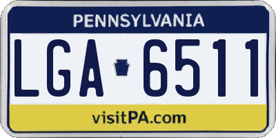 PA license plate LGA6511