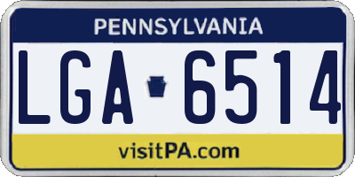 PA license plate LGA6514