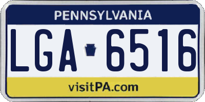 PA license plate LGA6516