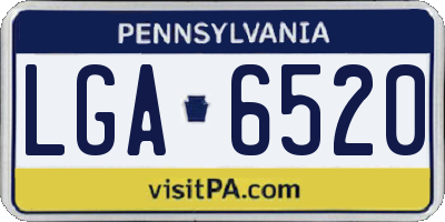 PA license plate LGA6520