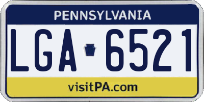 PA license plate LGA6521