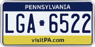 PA license plate LGA6522