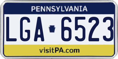 PA license plate LGA6523