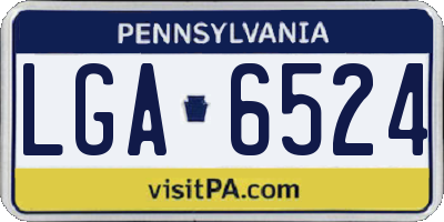 PA license plate LGA6524