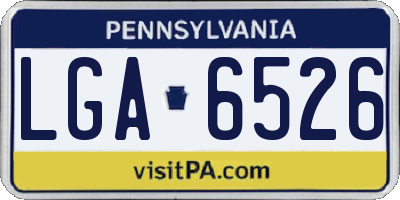 PA license plate LGA6526