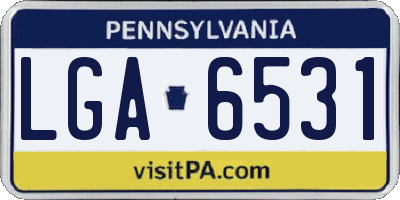 PA license plate LGA6531