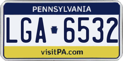PA license plate LGA6532