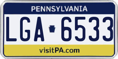 PA license plate LGA6533