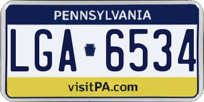 PA license plate LGA6534