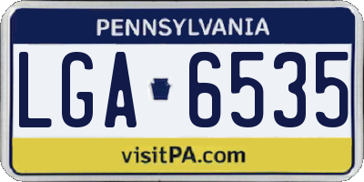 PA license plate LGA6535