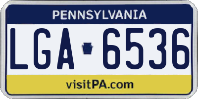 PA license plate LGA6536