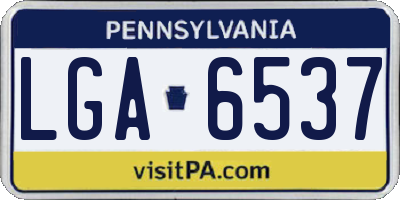 PA license plate LGA6537