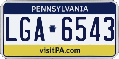 PA license plate LGA6543