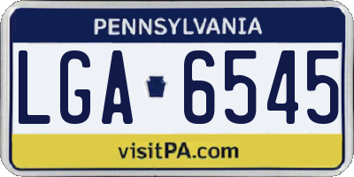 PA license plate LGA6545