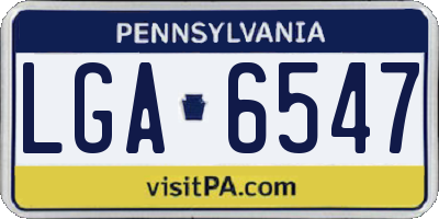 PA license plate LGA6547