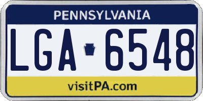 PA license plate LGA6548