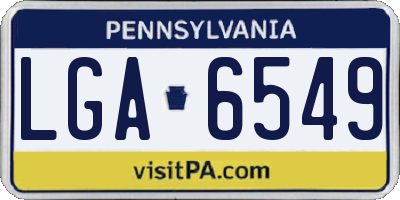 PA license plate LGA6549