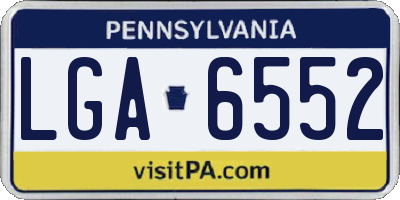 PA license plate LGA6552