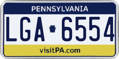 PA license plate LGA6554