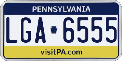 PA license plate LGA6555