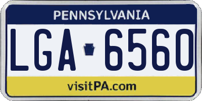 PA license plate LGA6560