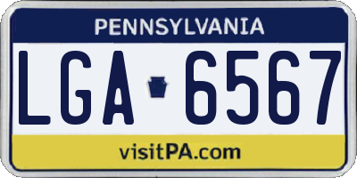 PA license plate LGA6567