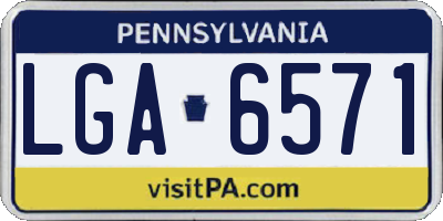 PA license plate LGA6571