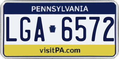 PA license plate LGA6572