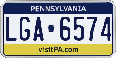 PA license plate LGA6574