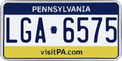 PA license plate LGA6575