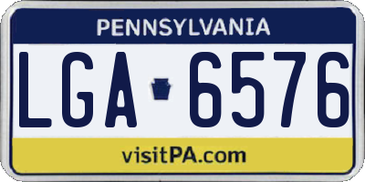 PA license plate LGA6576