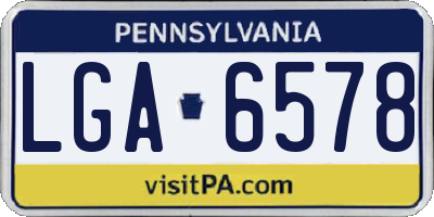 PA license plate LGA6578