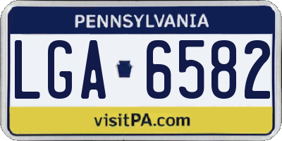 PA license plate LGA6582