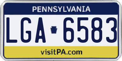 PA license plate LGA6583