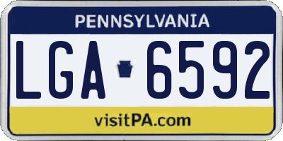 PA license plate LGA6592