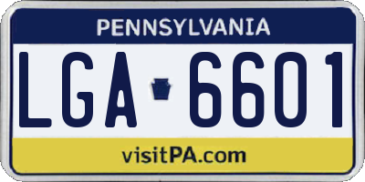 PA license plate LGA6601